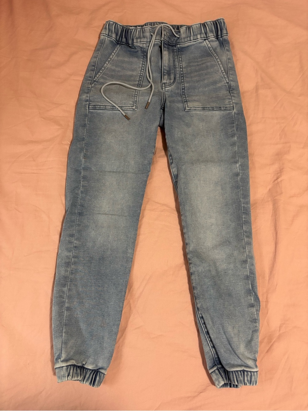 Light Wash Jogger Jeans with Drawstring